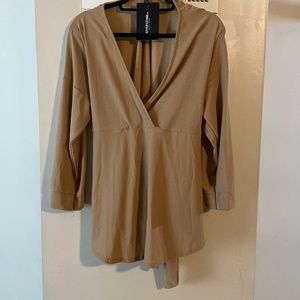 Beige/Tan Blouse (PrettyLittleThing)